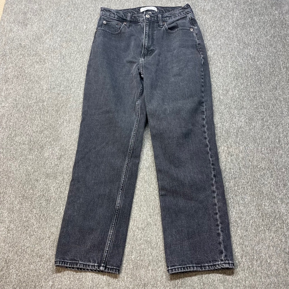 Abercrombie & Fitch Curve Love Ultra High Rise Ankle Straight Jeans Black 27 4R